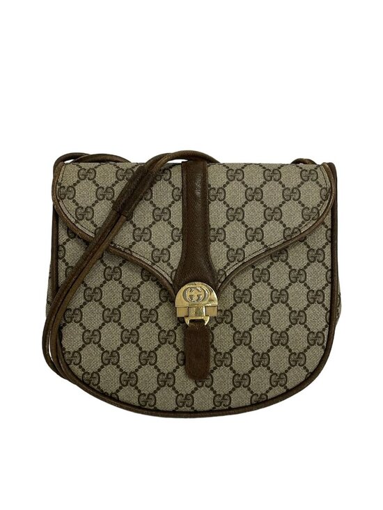Gucci Handbags - ★SOLD★ Gucci Shoulder Bag Vintage Beige Dark Brown Leather